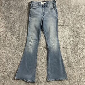 Hollister Jeans Womens Size 4/27L Curvy‎ High-Rise Flare Stretch Light Wash Blue